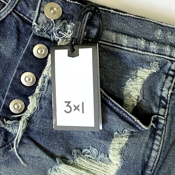 3x1  Shelter Cutoff Denim Jean Shorts Liberty Wash - Picture 6 of 9